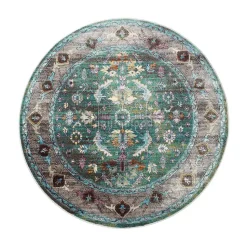 Picasso Pablo Vintage Rond Vloerkleed Groen / Multi Laagpolig - 300 CM ROND