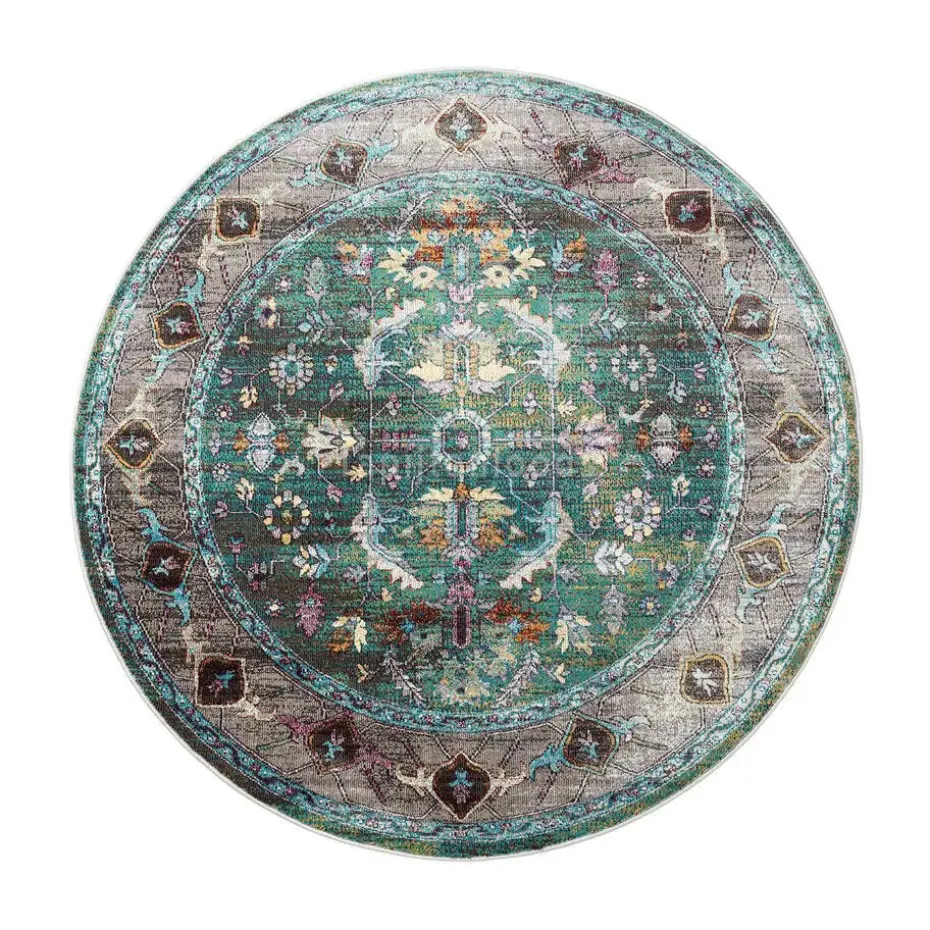 Picasso Pablo Vintage Rond Vloerkleed Groen / Multi Laagpolig - 300 CM ROND