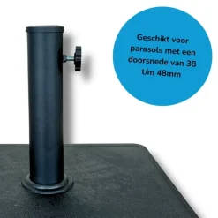 PimXL Parasolvoet vierkant - 43x43 cm - 16kg