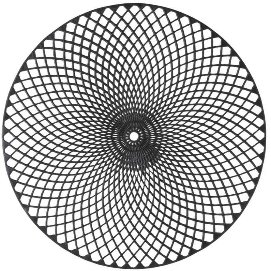 Placemat Christie - zwart imitatieleer - Ø38 cm (1 stuk)