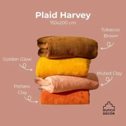 Plaid Harvey - Potters Clay - 150x200 cm