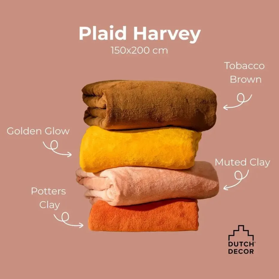 Plaid Harvey - Potters Clay - 150x200 cm