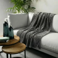 Plaid Marthy - Charcoal Gray - 140x180 cm