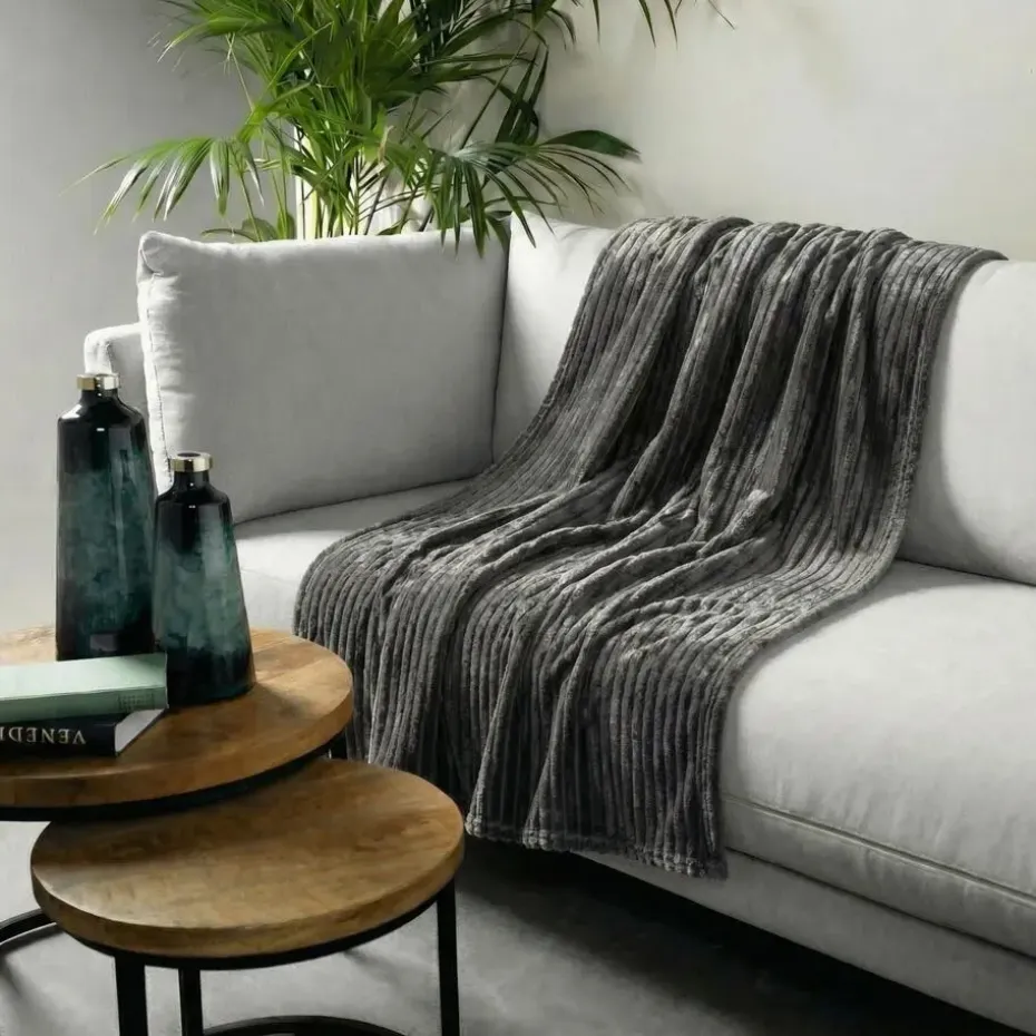 Plaid Marthy - Charcoal Gray - 140x180 cm
