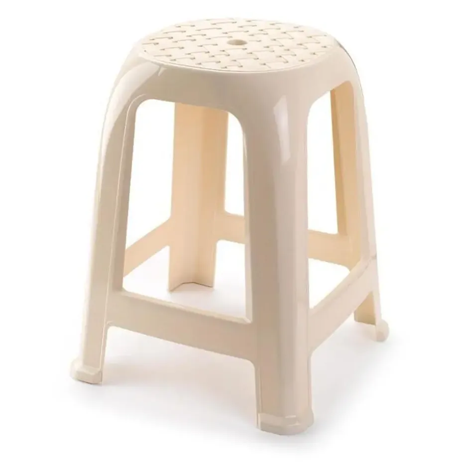 PlasticForte krukje/opstapje - creme - kunststof - 46 cm