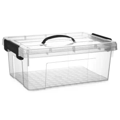 Plasticforte Opbergbox met deksel - grijs - 12.5L - kunststof