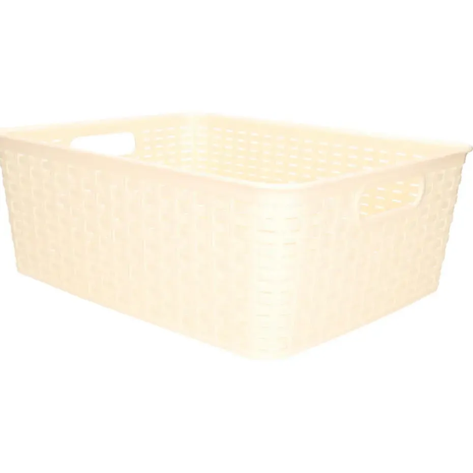 Plasticforte Opbergmand/kastmand - kunststof - zacht geel - 12L