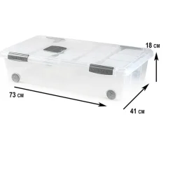 Plasticforte Opslagbak met deksel - 1x - 30L - 73 x 41 x 18 cm