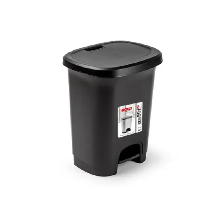 Plasticforte Pedaalemmer - zwart - 8 l - 30 cm