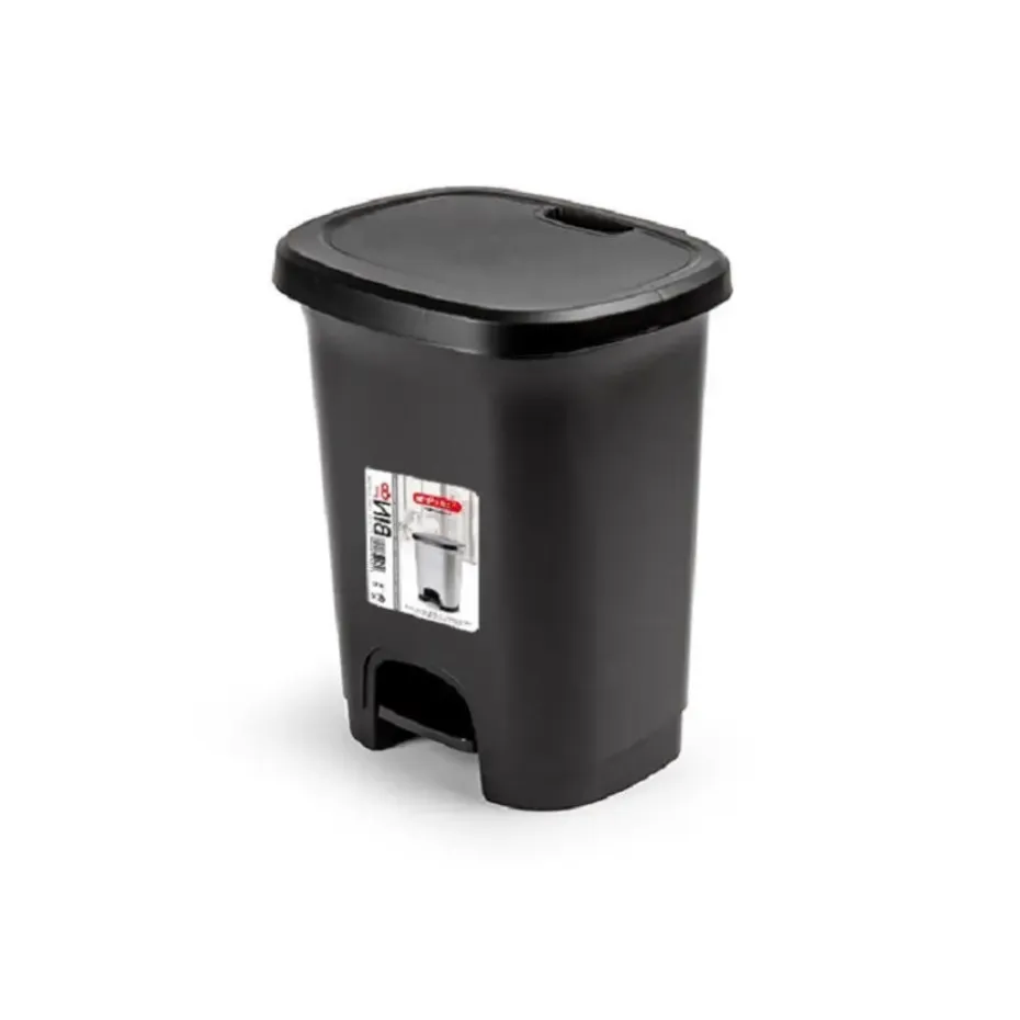 Plasticforte Pedaalemmer - zwart - 8 l - 30 cm