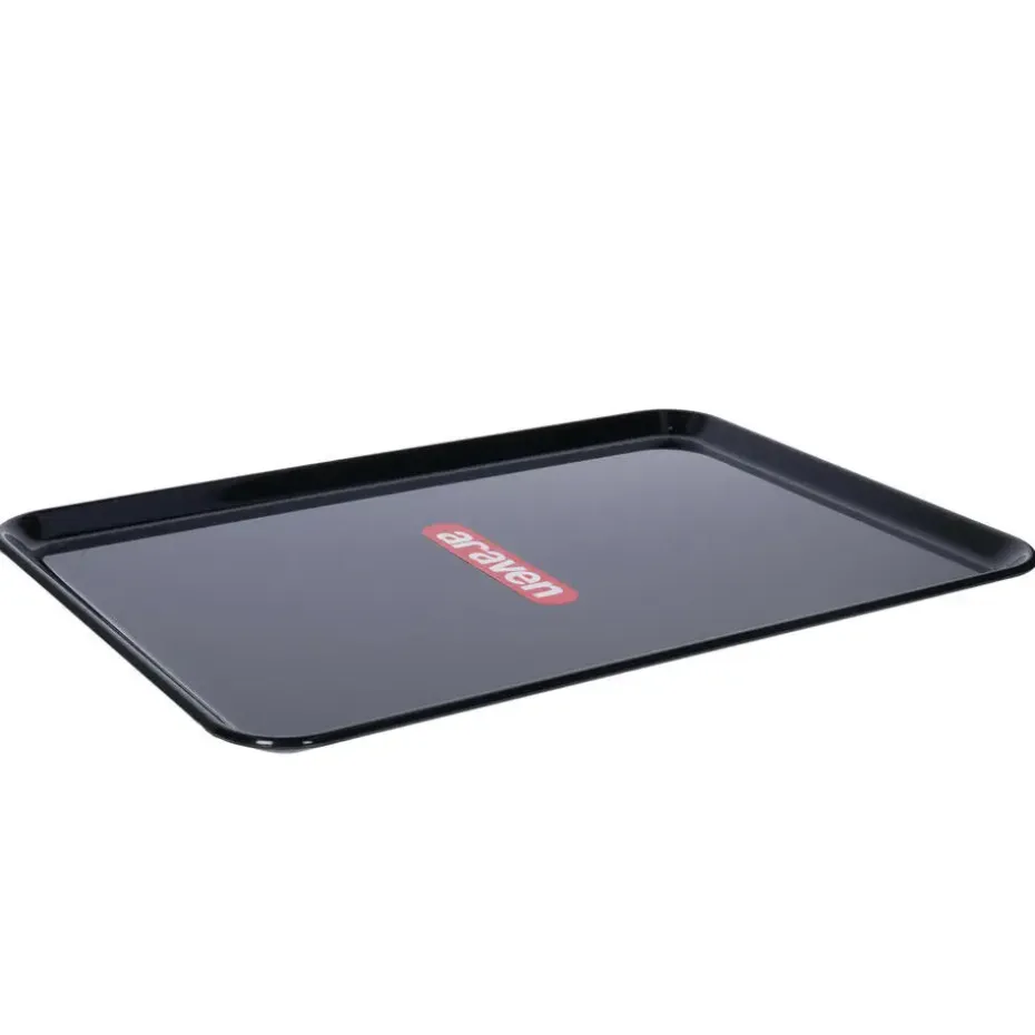 Plat Horeca dienblad - zwart - kunststof - 35 x 24 cm - Serveren