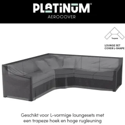 Platinum Aerocover loungesethoes 300x300x90x65 cm - L-vorm trapeze