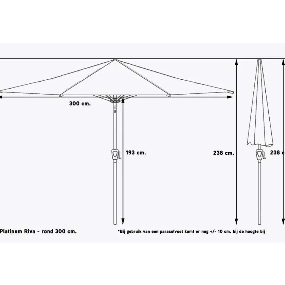 Platinum Parasol Riva Ø300 cm Ecru