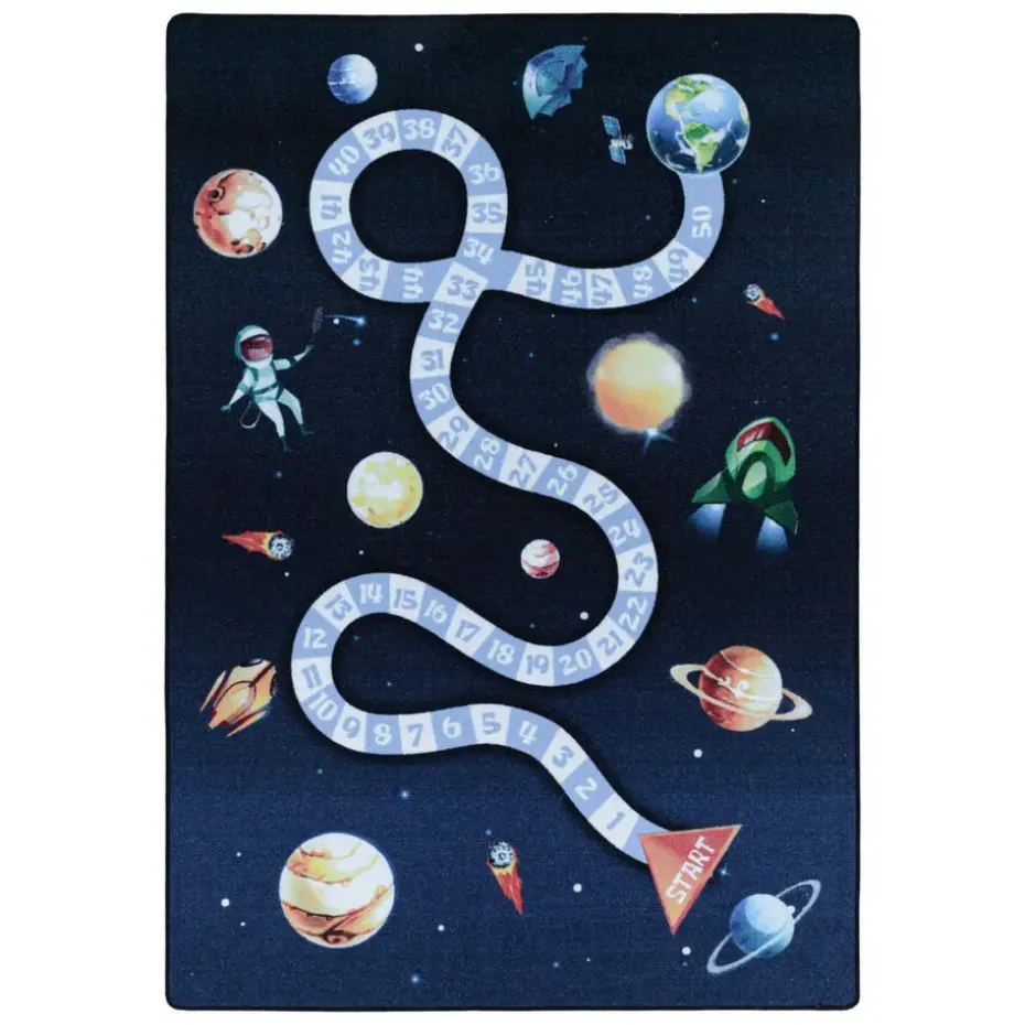 Play Speeltapijt Ruimte - 100x150 cm - Blauw - Vloerkleed Kinderkamer