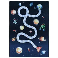Play Speeltapijt Ruimte - 100x150 cm - Blauw - Vloerkleed Kinderkamer