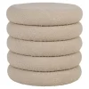 Poef Grijs - Ø44x44cm - Ronde Poef - Poef Brooklyn