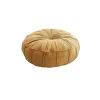 Poef Rond - Teddy Geel - Zitkussen - 60x60x20cm - Vintage