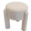 Poef Taupe Bouclé - 44x44x42cm - Yara