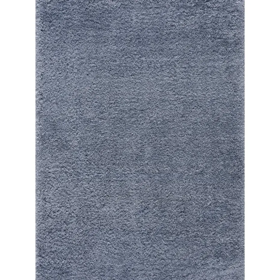 Porto Soft Fluffy Vloerkleed Hoogpolig Effen Blauw - 140X200 CM