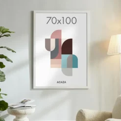 Poster Lijst - grote Kader - 70 x 100 cm - MDF Hout - witte Rand