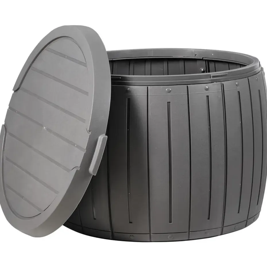PRINOS - Kussenbox - Grijs - ⌀ 56 cm - Synthetisch materiaal