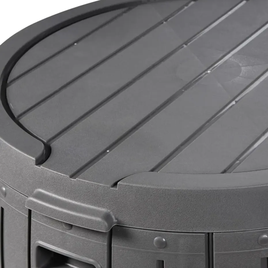 PRINOS - Kussenbox - Grijs - ⌀ 56 cm - Synthetisch materiaal