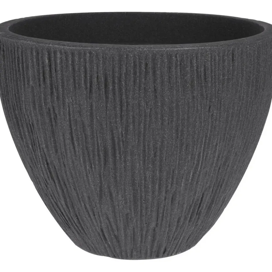Pro Garden Plantenpot - Tuin - kunststof - antraciet - 31 x 32 cm