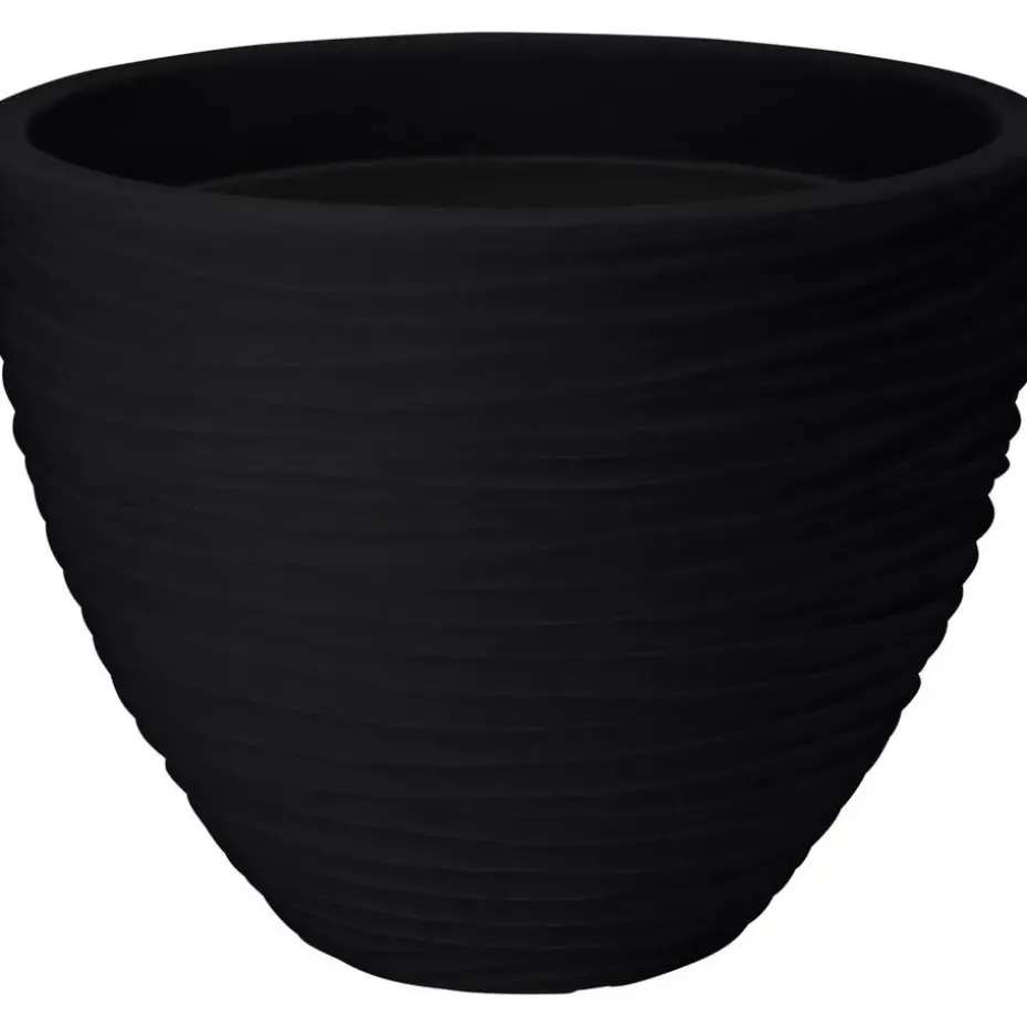 Pro Garden plantenpot - Tuin - kunststof - antraciet - D40 x H31 cm