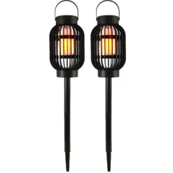 Pro Garden Prikspotje - 3 in 1 - vlameffect - solar - 23 cm
