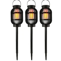 Pro Garden Prikspotje - 3 in 1 - vlameffect - solar - 23 cm