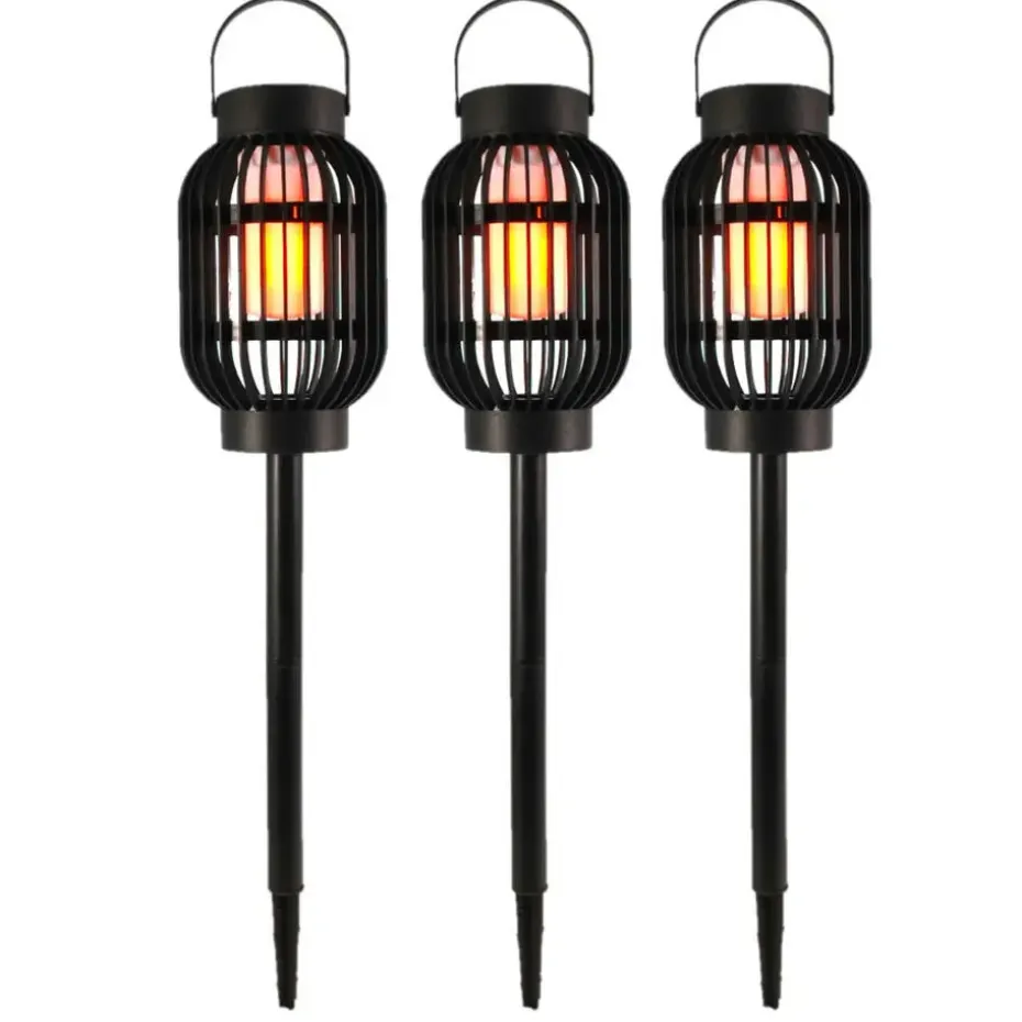 Pro Garden Prikspotje - 3 in 1 - vlameffect - solar - 23 cm