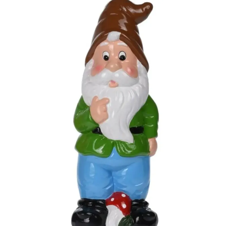 Pro Garden Tuinkabouter - met paddenstoel - keramiek - 30 cm