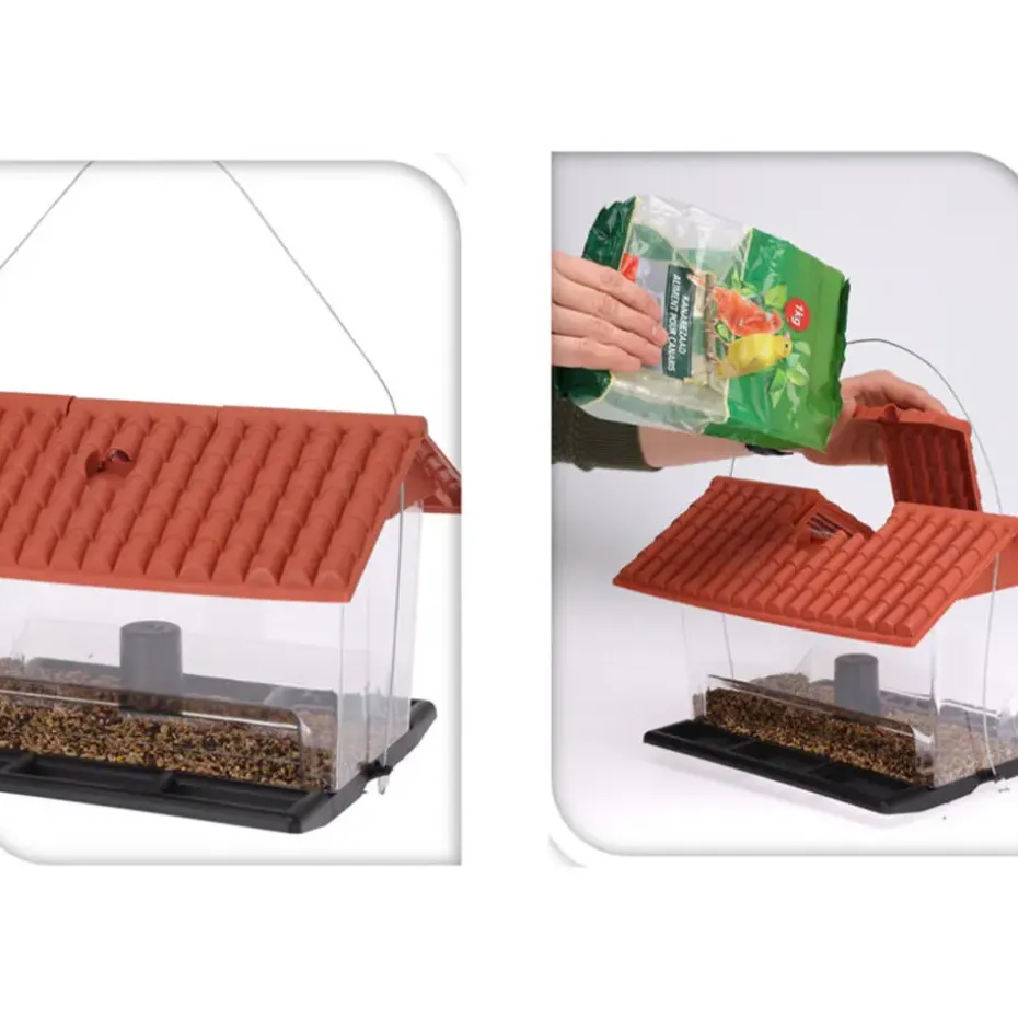 Pro Garden Vogelvoederhuisje - kunststof - 31 x 23 x 21 cm