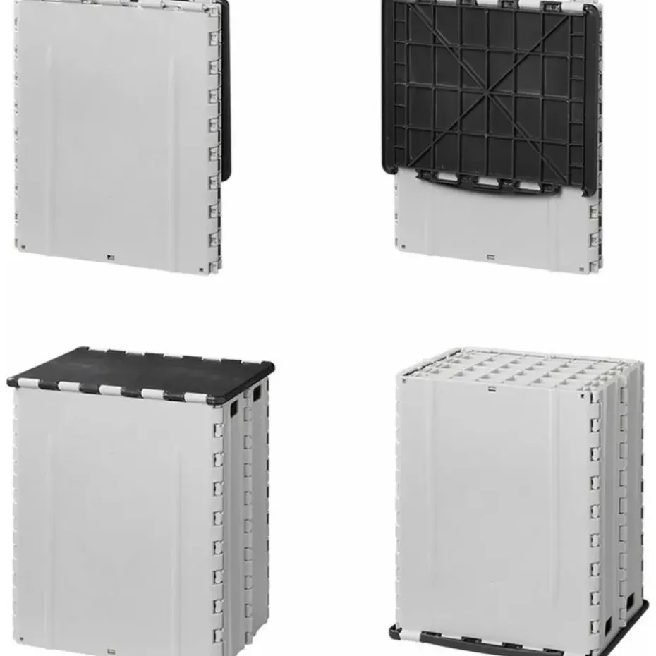 ProPlus Afvalbak met deksel- kunststof - grijs - 25 x 31 x 38 cm