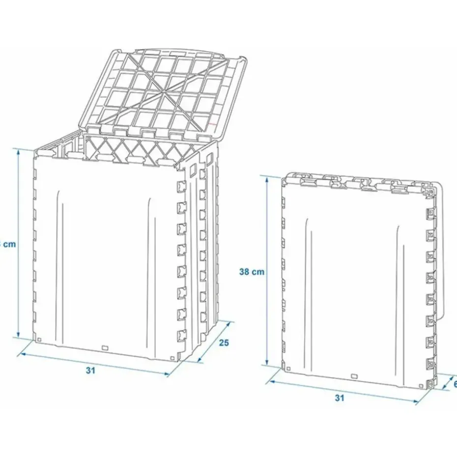 ProPlus Afvalbak met deksel- kunststof - grijs - 25 x 31 x 38 cm