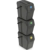 Prosperplast Afvalscheidingprullenbakken - 3x 25L - grijs