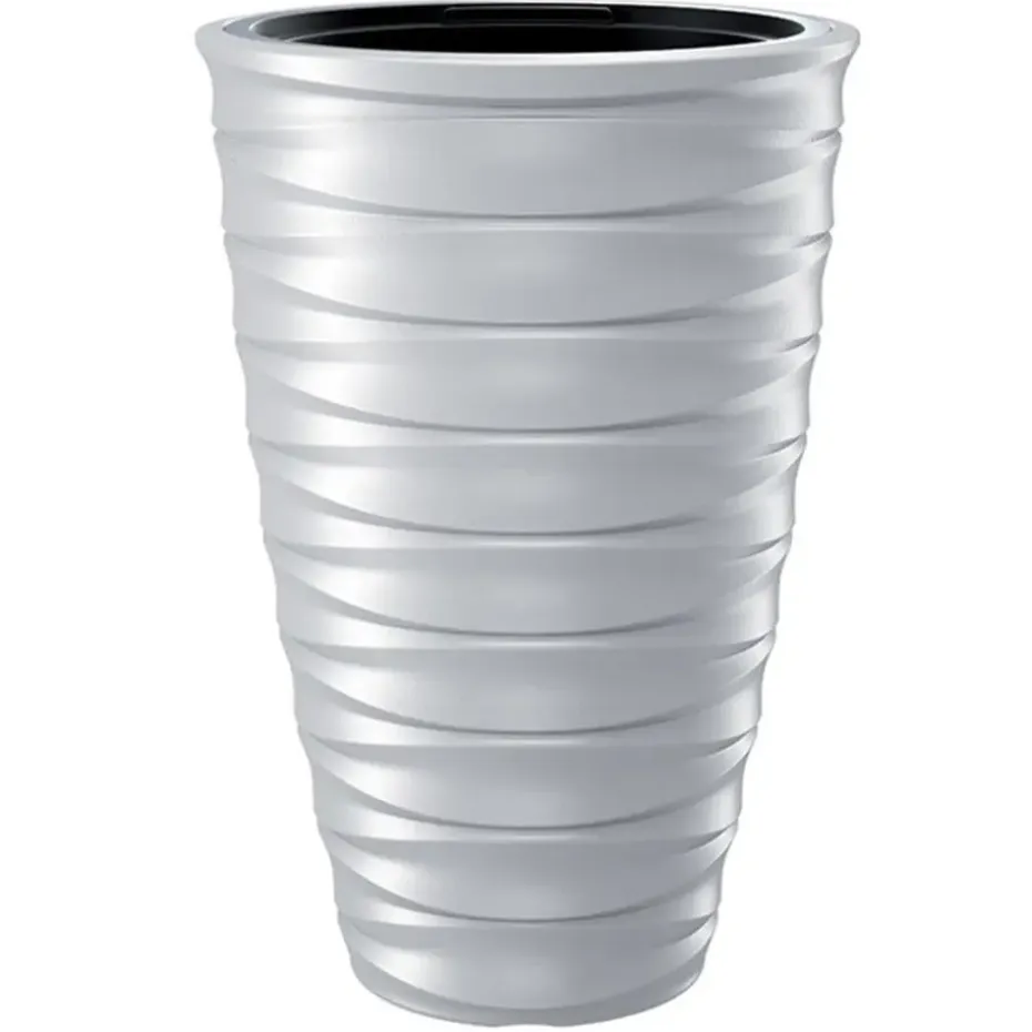 Prosperplast Plantenpot Design Waves - kunststof - wit - D38 cm