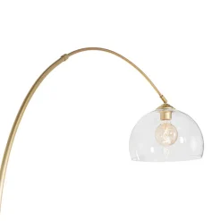 Qazqa booglampen arc goudkleurig e27