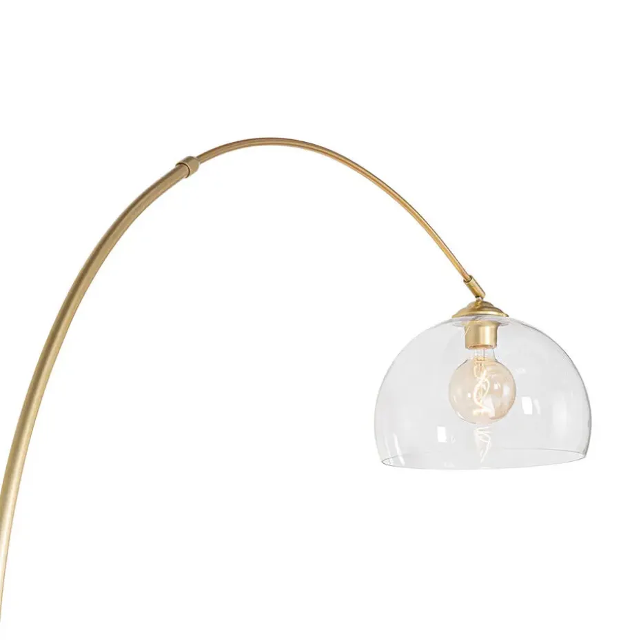 Qazqa booglampen arc goudkleurig e27