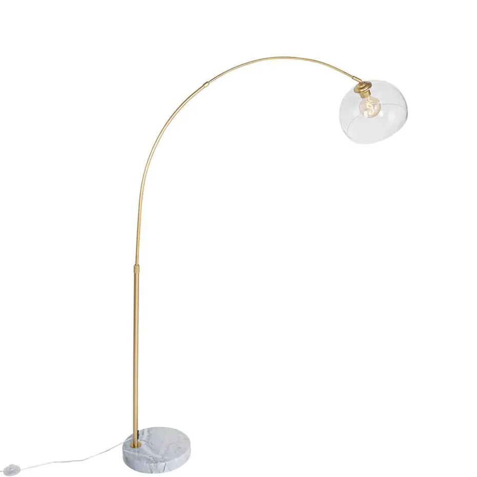 Qazqa booglampen arc goudkleurig e27