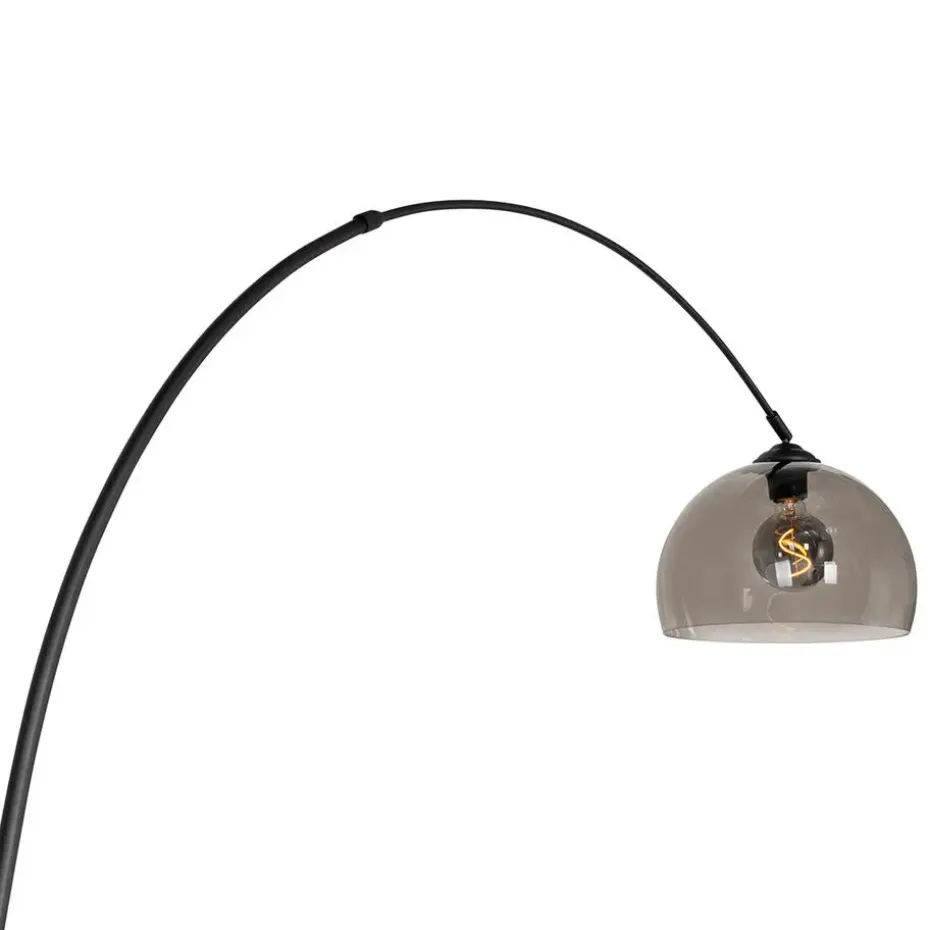 Qazqa booglampen arc zwart e27