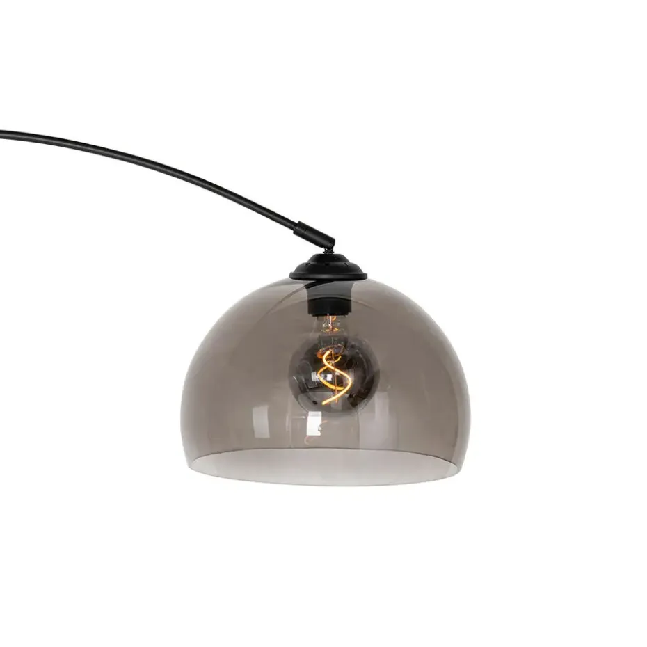 Qazqa booglampen arc zwart e27