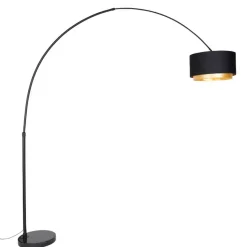 Qazqa booglampen shade-duo zwart e27