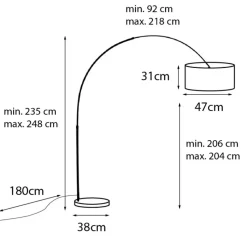 Qazqa booglampen shade-duo zwart e27