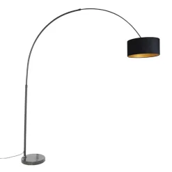 Qazqa booglampen xxl zwart e27