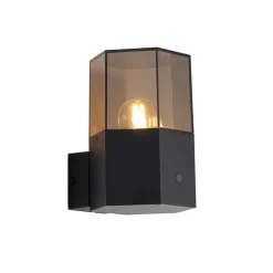Qazqa buitenlampen met sensor denmark zwart e27