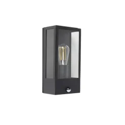 Qazqa buitenlampen met sensor rotterdam zwart e27