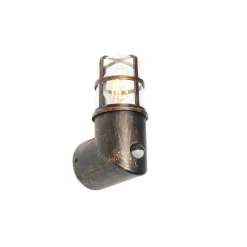 Qazqa buitenlampen met sensor kiki goudkleurig e27