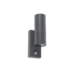 Qazqa buitenlampen met sensor duo grijs gu10