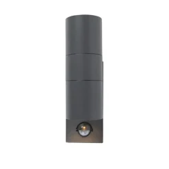 Qazqa buitenlampen met sensor duo grijs gu10